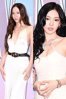 정수정-닝닝, 글래머 매력 뽐낸 화이트 드레스 자태