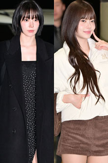 사쿠라-홍은채 '블랙 코트와 화이트 패딩, 상반된 매력'