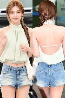 끈 하나로 아슬아슬…있지 예지, 과감한 뒤태 자랑