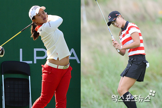 김세영(왼쪽)과 김하늘(오른쪽)이 2013 KLPGA 투어에서 경기를 펼치고 있다 ⓒ 엑스포츠뉴스DB