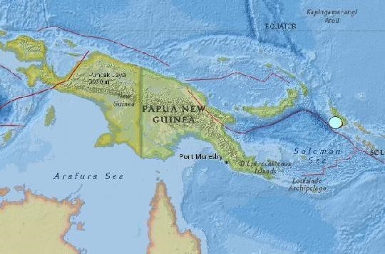 파푸아뉴기니 6.9 지진 ⓒ USGS 홈페이지 캡처