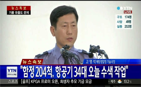 세월호 침몰 ⓒ YTN 방송화면