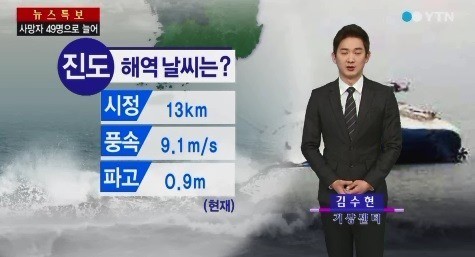 진도 날씨, 세월호 침몰 ⓒ YTN 방송화면