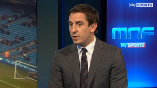 맨유 출신 게리 네빌이 친정팀의 모예스 감독 경질 소식에 대해 강하게 비판했다. 모예스 감독에게 충분한 시간을 줘야 한다고 역설했다. ⓒ 스카이스포츠 방송 화면 캡쳐
