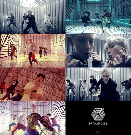 '중독'은 엑소 만의 화려한 퍼포먼스가 돋보였다. ⓒ '중독' MV 캡쳐