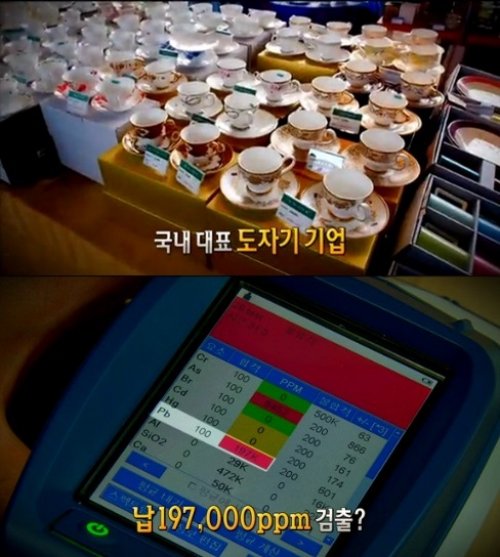 '불만제로' 도자기 그릇에서 납 성분이 검출됐다. ⓒ MBC 방송화면