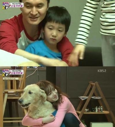 '슈퍼맨이돌아왔다' 구혜선의 개가 장현성 삼부자를 찾았다. ⓒ KBS2TV 방송 화면 