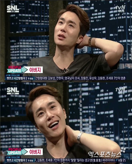 'SNL 코리아'에서 조성모가 눈물을 글썽였다. ⓒ tvN 방송화면