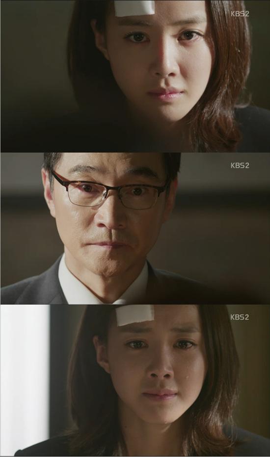 '골든크로스' 이시영이 피의자 조사실에서 정보석과 마주했다. ⓒ KBS 방송화면 