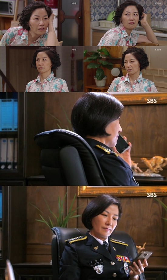 배우 서이숙의 살아있는 표정연기가 화제다. ⓒ KBS, SBS 방송화면