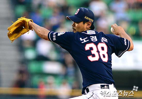 노경은이 14일 대구 삼성전 두번째 투수로 마운드에 올랐다. ⓒ 엑스포츠뉴스DB