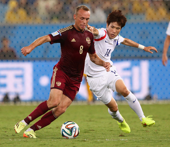 한국과 러시아가 1-1로 승부를 가리지 못했다 ⓒ Gettyimages/멀티비츠