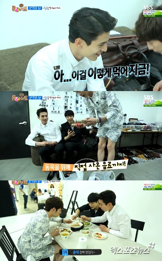 '룸메이트' 서강준, 박민우가 이동욱과 가까워지기 위해 촬영장을 찾았다. ⓒ SBS 방송화면