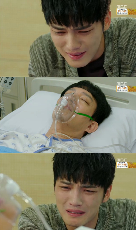 '트라이앵글' 김재중이 이범수의 부상에 힘들어 했다. ⓒ MBC 방송화면