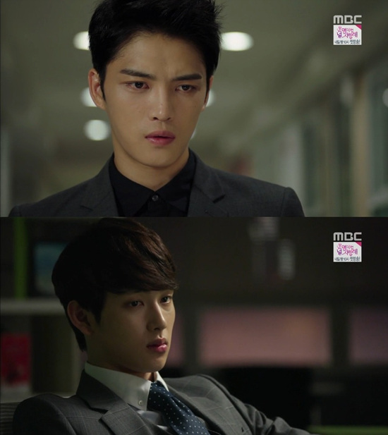 '트라이앵글' 김재중과 임시완이 백진희가 위험해지자 괴로워했다. ⓒ MBC 방송화면