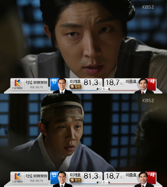 KBS 수목 특별기획드라마 '조선 총잡이'가 동시간대 1위 자리를 지켰다. ⓒ KBS 방송화면