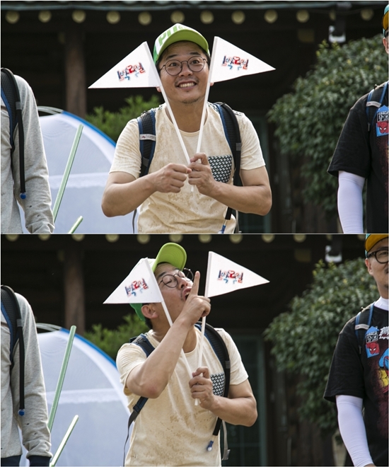 개그맨 김준호의 귀여운 매력이 돋보이는 사진이 공개됐다. 김준호는 '1박 2일'에서 매회 미워할 수 없는 반전 행동을 보여주며 시청자들의 많은 사랑을 받고 있다. ⓒ KBS '1박 2일' 페이스북