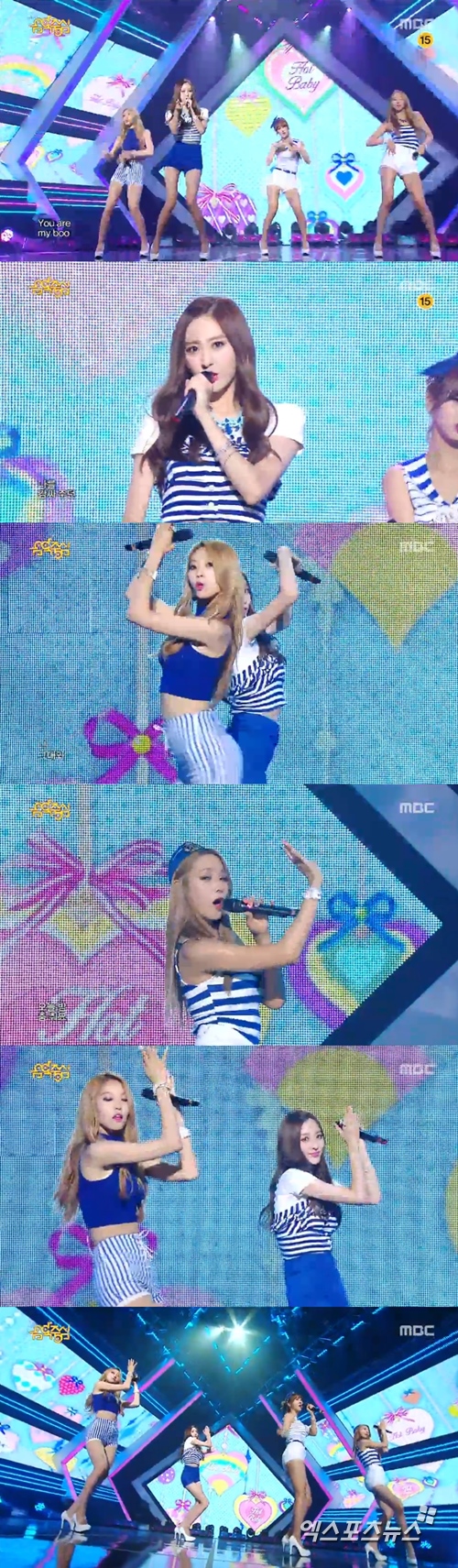 베스티가 '음악중심'에서 늘씬 각선미를 뽐냈다. ⓒ MBC 방송화면