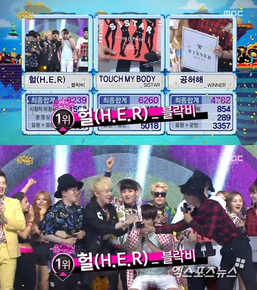 블락비가 '음악중심' 1위를 차지해 누리꾼들이 축하글이 끊이지 않고 있다.ⓒ MBC 방송화면