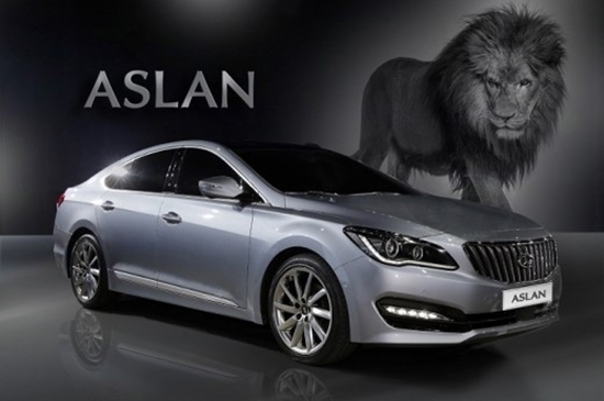 현대차는 올 하반기 출시 예정인 신개념 프리미엄 세단 'AG(프로젝트명)'의 차명을 '아슬란(ASLAN)'으로 확정했다. ⓒ 현대자동차