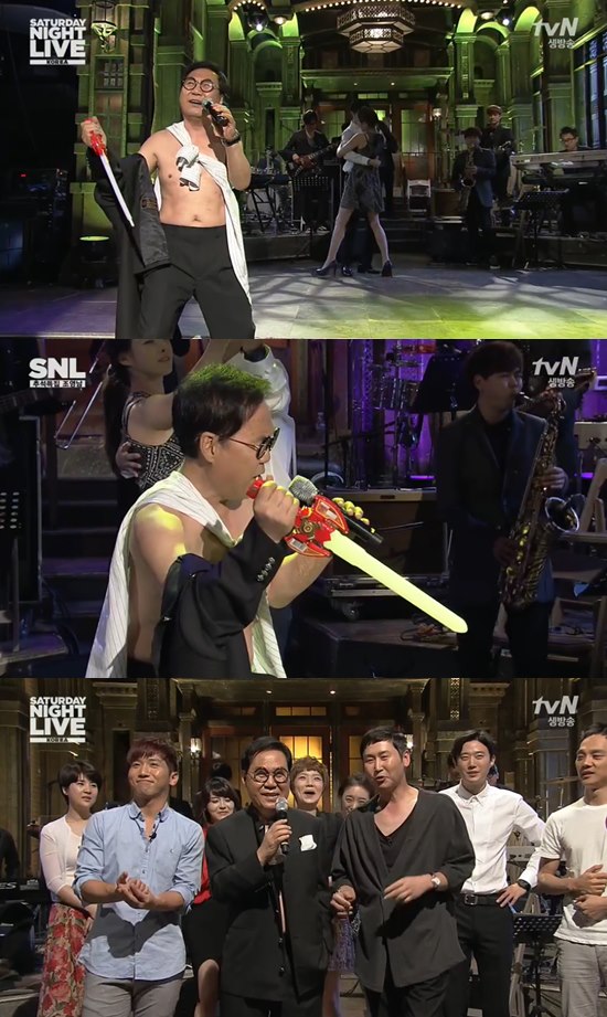 'SNL 코리아' 조영남이 파격적인 무대를 꾸몄다. ⓒ tvN 방송화면