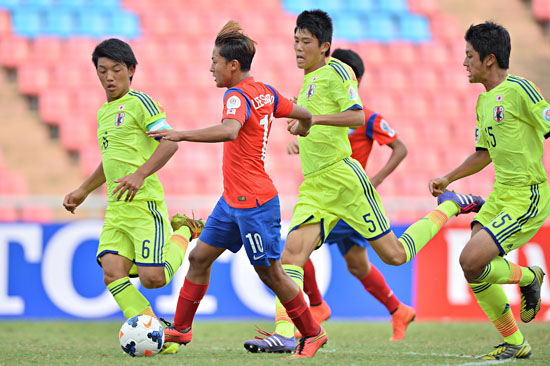 16세 이하 축구대표팀 공격수 이승우가 태국에서 열린 AFC U-16 챔피언십 일본과 8강전에서 결승골을 뽑아냈다. ⓒ 대한축구협회 제공
