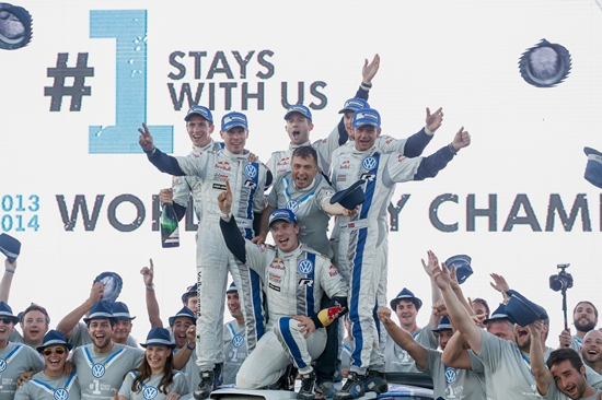 폭스바겐 모터스포츠팀이 지난 12일부터 14일까지 호주에서 열린 FIA 월드 랠리 챔피언십(WRC) 2014 시즌 10차전 호주 랠리에서 1위~3위를 모두 차지했다. ⓒ 폭스바겐코리아 제공