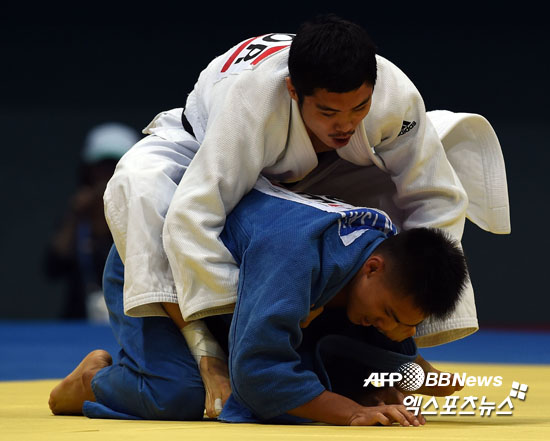 유도 남자 60kg급에 참가한 김원진이 동메달을 차지했다. ⓒ AFP BBNews