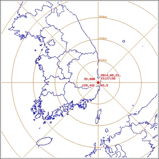 경주서 규모 3.5 지진 발생 ⓒ 기상청