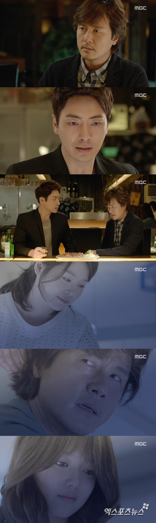 '내 생애 봄날'의 이준혁이 감우성에게 수영의 심장 기증자가 민지아라고 밝혔다. ⓒ MBC 방송화면