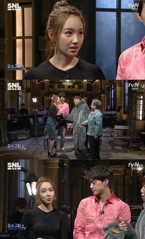 'SNL 코리아' 이유리가 유세윤에게 돌직구를 날렸다. ⓒ tvN 방송화면