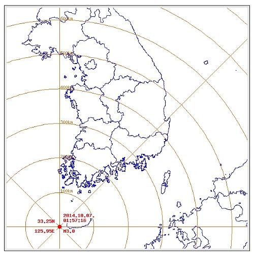 제주 고산 해역 3.0 지진 ⓒ 기상청