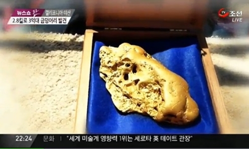 2.8kg 자연산 금덩어리 ⓒ TV조선 방송화면