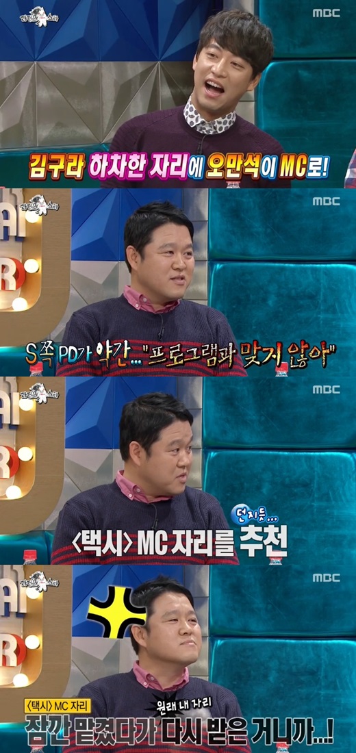 '라디오스타' 김구라가 오만석을 '택시' MC에 추천했다고 밝혔다. ⓒ MBC 방송화면