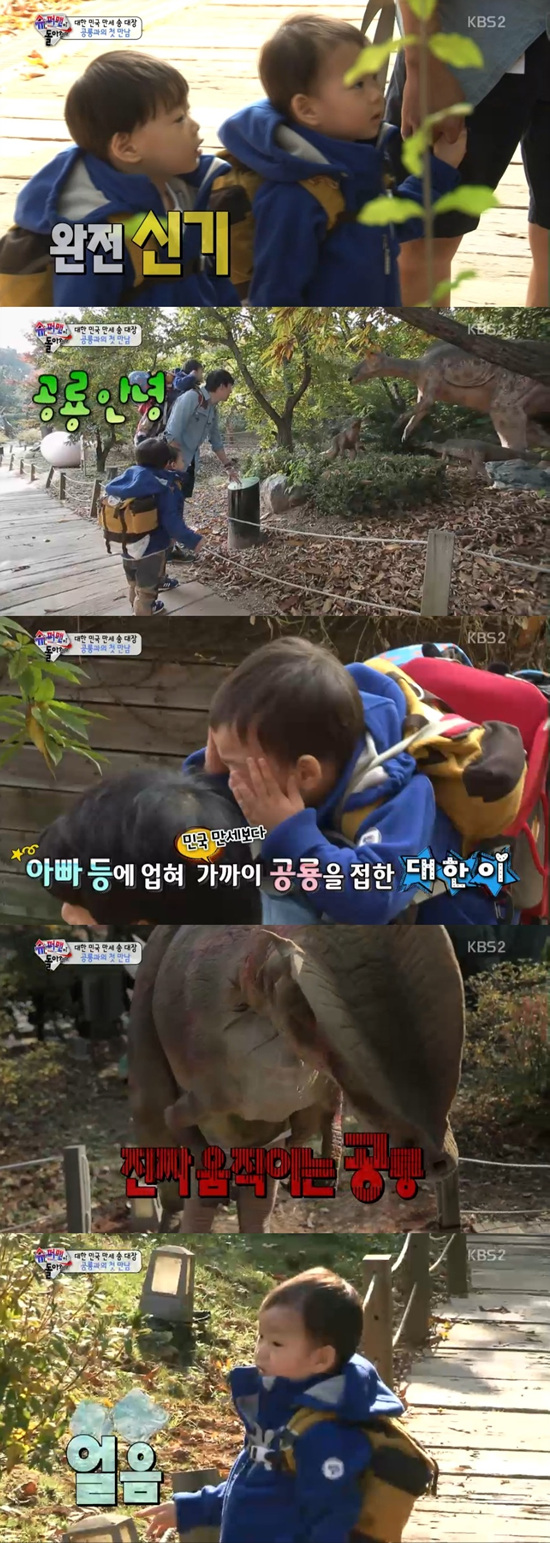 '슈퍼맨이 돌아왔다' 삼둥이 공룡숲 ⓒ KBS 방송화면