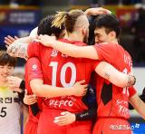 한국전력 '마지막경기를 승리로'[포토]