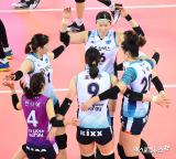 GS칼텍스 '오늘 흥국생명 잡자'[포토]