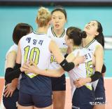 현대건설 '승리까지 남은건 단 1점'[포토]