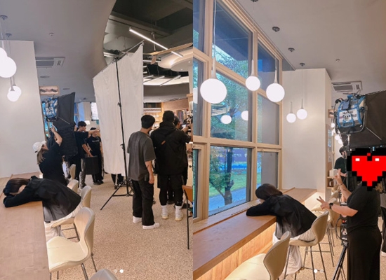 이영애, 촬영장 구석에서 고개 파묻은 톱배우
