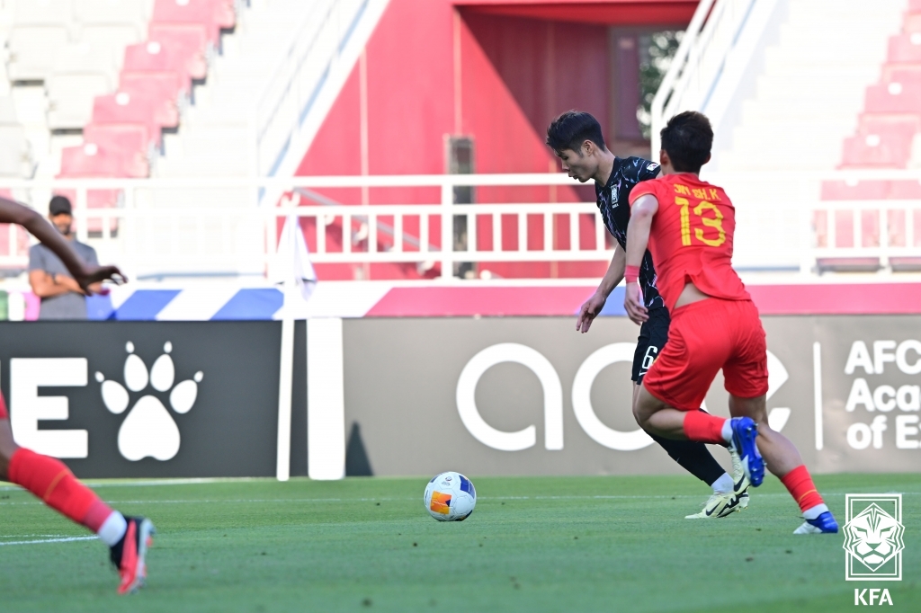 중국이 2023 AFC 아시안컵에 이어 또다시 무득점 탈락의 굴욕을 당할 위기에 처했다. 대회 탈락이 확정된 중국은 조별리그 3차전에서 아랍에미리트(UAE)를 상대한다. 사진 대한축구협회