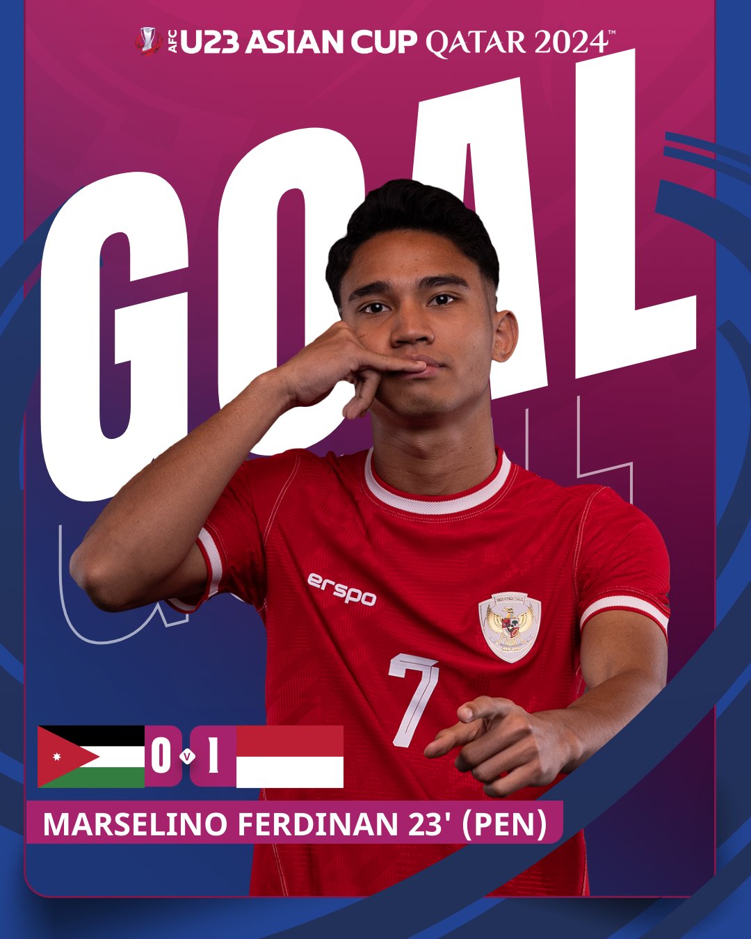 인도네시아의 선제골의 주인공 마르셀리노 페르디난. 사진 아시아축구연맹