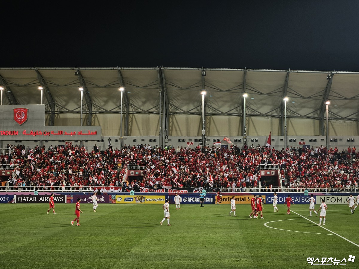 카타르에 거주하는 인구가 많은 인도네시아 팬들은 이번 대회 최고의 관중 동원력을 자랑한다. 사진 도하, 김환 기자