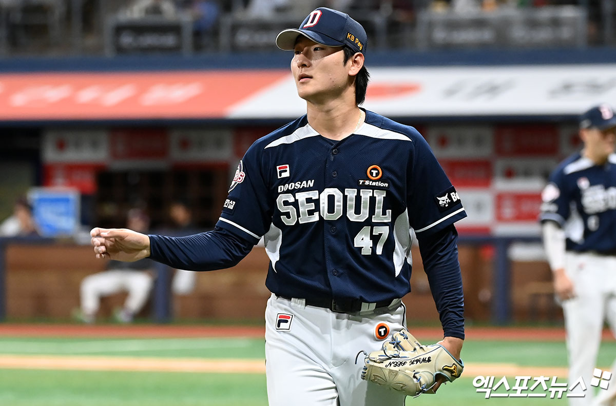 곽빈은 5일 창원 NC파크에서 열린 '2024 신한 SOL Bank KBO 리그' NC와 주중 3연전 두 번째 맞대결에서 선발 등판. 경기 초반 실점했지만, 6이닝 2실점으로 호투를 펼쳤다. 엑스포츠뉴스 DB