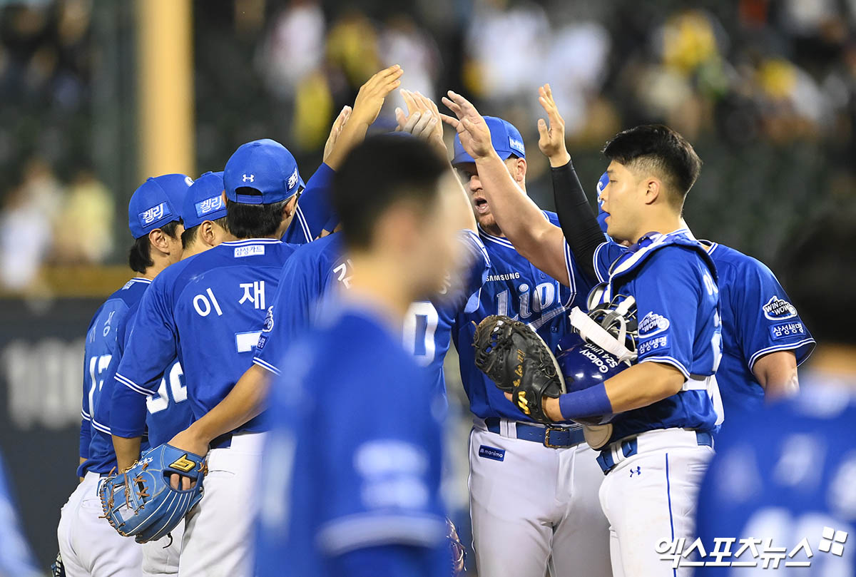 삼성은 27일 잠실구장에서 열린 '2024 신한 SOL Bank KBO 리그' LG와 주중 3연전 마지막 경기에서 2-1로 승리했다. 잠실, 박지영 기자