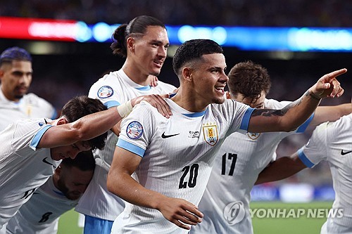 우루과이 축구 국가대표팀이 28일(한국시간) 미국 뉴저지에 있는 메트라이프 스타디움에서 열린 볼리비아와의 남미축구연맹(CONMEBOL) 코파 아메리카 2024 C조 2차전에서 5-0 대승을 거뒀다. 연합뉴스