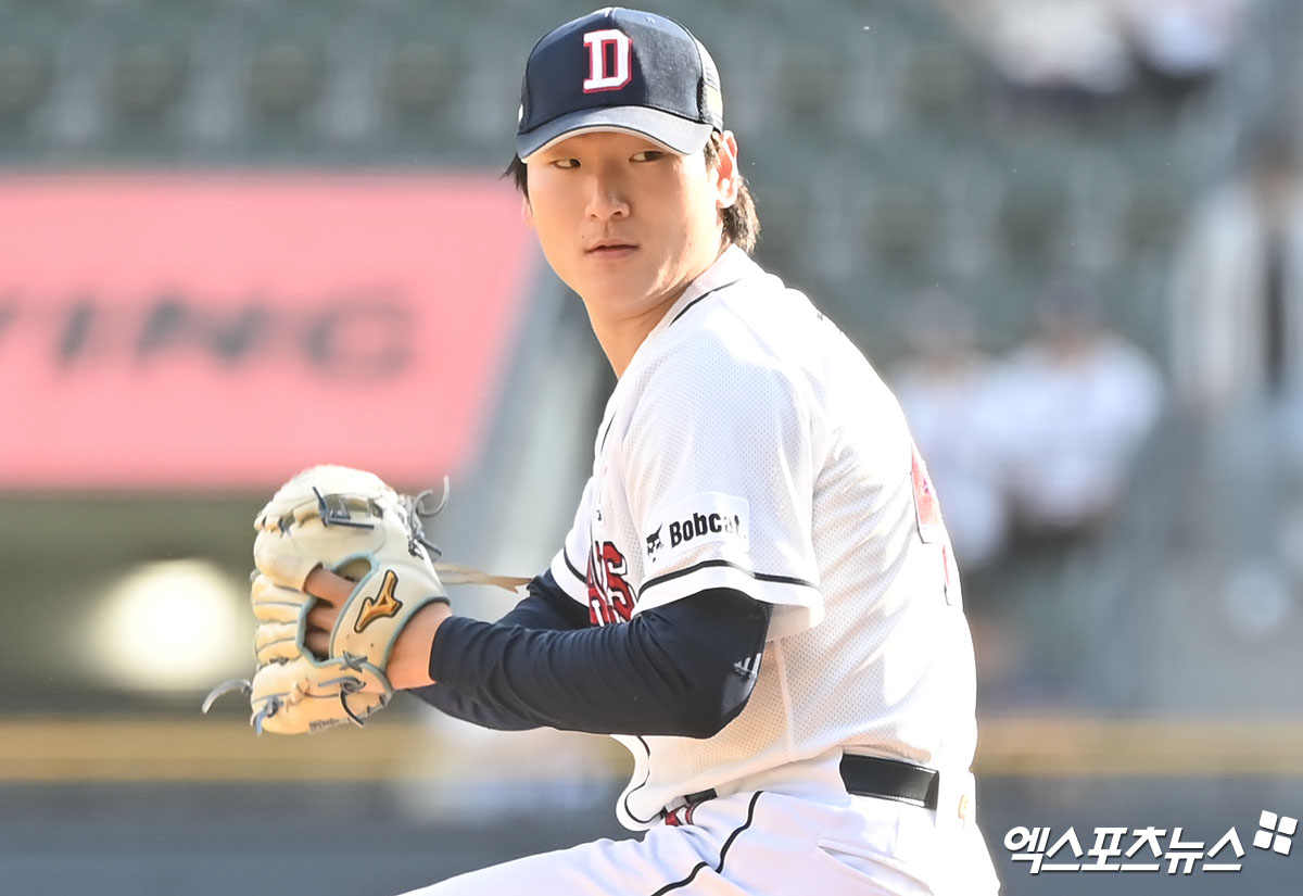 두산 투수 곽빈은 12일 잠실구장에서 열릴 '2024 신한 SOL Bank KBO 리그' 삼성과 주말 3연전 첫 경기에서 선발 등판할 계획이다. 엑스포츠뉴스 DB