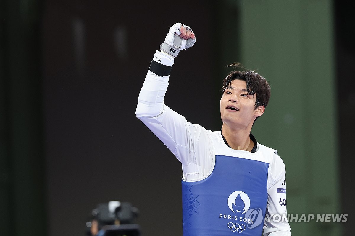 2024 파리 올림픽 남자 태권도 80kg급에서 4위에 오른 서건우. 한국 태권도는 이번 대회에서 금메달 2개, 동메달 1개를 수확하면서 '노골드'의 수모를 당했던 3년 전 도쿄 올림픽의 아픔을 씻어냈다. 사진 연합뉴스