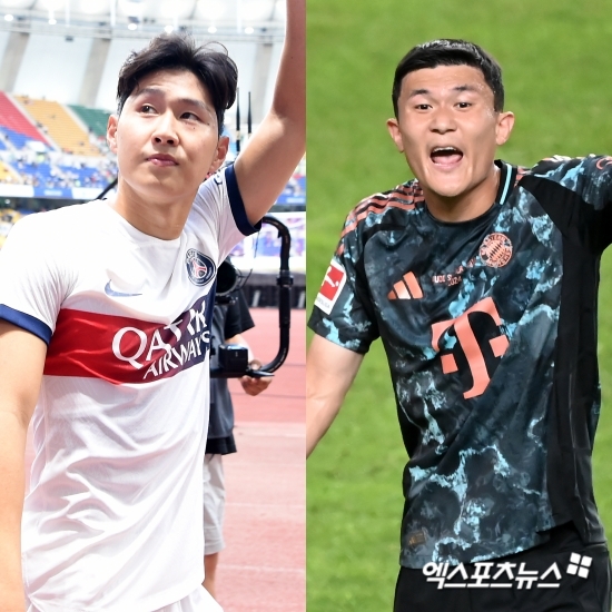 손흥민과 함께 한국 축구를 대표하는 두 스타인 이강인(왼쪽)과 김민재가 2024-2025 유럽축구연맹(UEFA) 챔피언스리그 본선에서 격돌하게 됐다. 이강인이 뛰는 PSG와 김민재가 활약 중인 바이에른 뮌헨은 본선에서 한 경기를 치르며, 뮌헨 홈구장인 알리안츠 아레나에서 맞붙는다. 엑스포츠뉴스DB