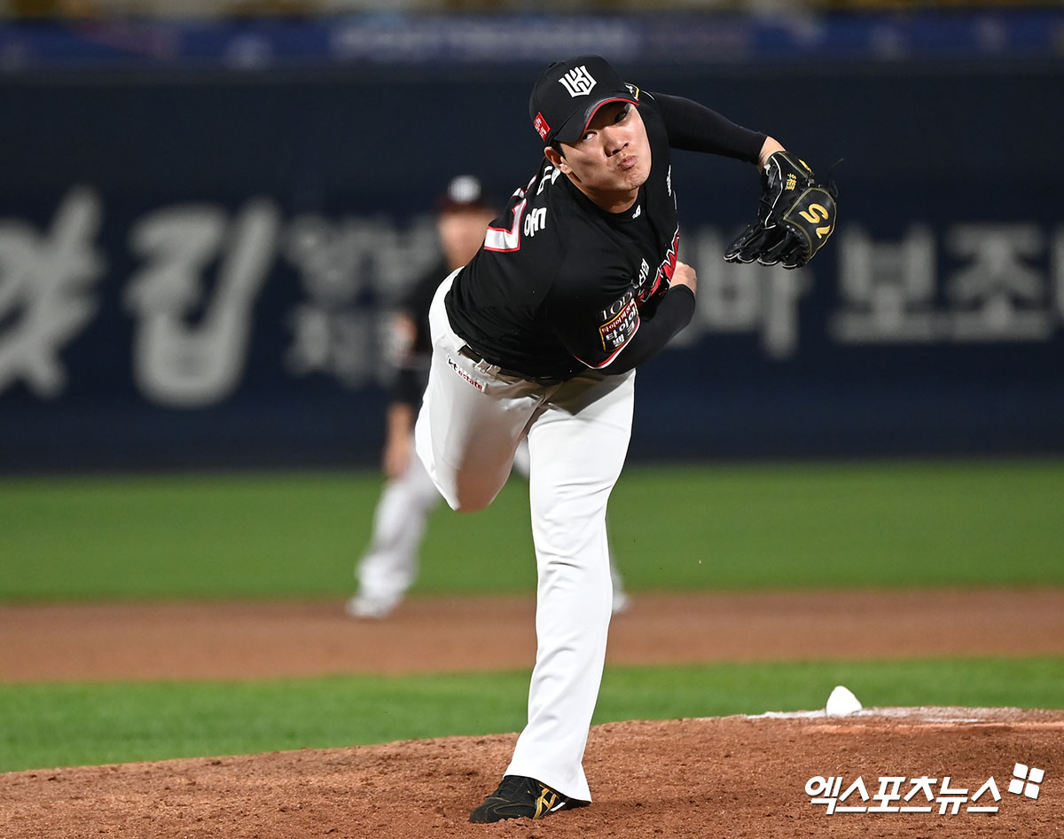 KT 투수 이상동은 5일 사직구장에서 열린 '2024 신한 SOL Bank KBO 리그' 롯데와 팀 간 15차전 맞대결에서 8회말 구원 등판했다. 2이닝 무실점, 최고 147㎞의 빠른 공을 던지며 눈길을 끌었다. 엑스포츠뉴스 DB