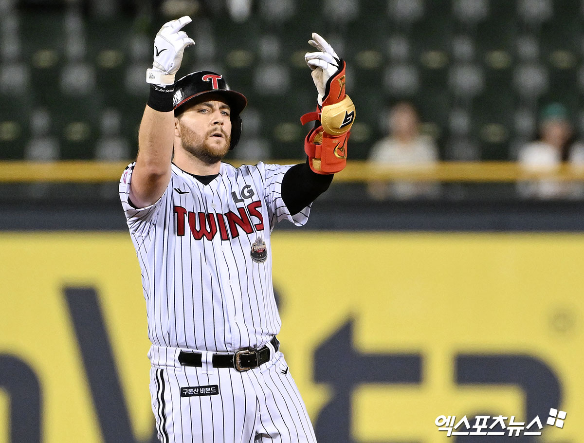 LG 내야수 오스틴은 '2024 신한 SOL Bank KBO 리그' 8월 월간 MVP에 선정됐다. 엑스포츠뉴스 DB 